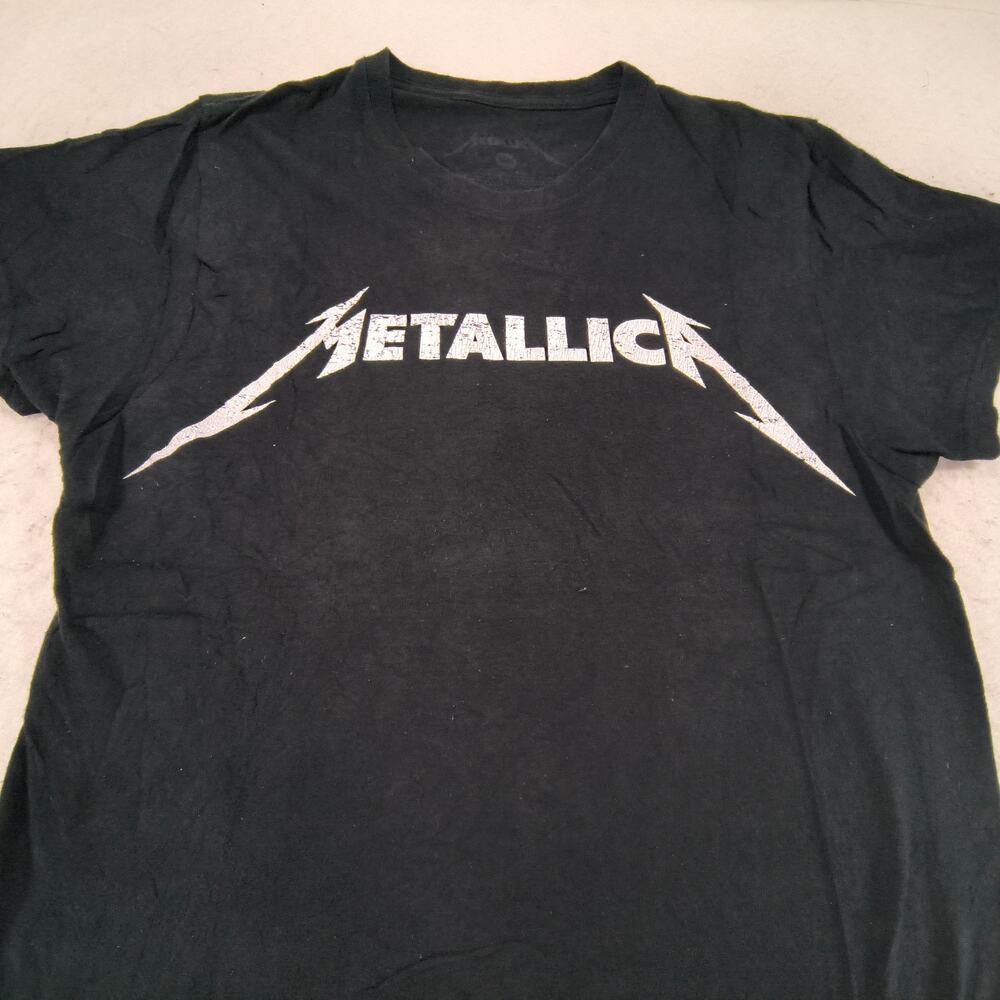 Metallica Band Crew Neck Graphic Short Sleeve T Shirt Womens Size M Black White